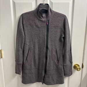 Title Nine Zip Up Jacket Wool Blend Small Grey Purple Swacket Active Outdoor